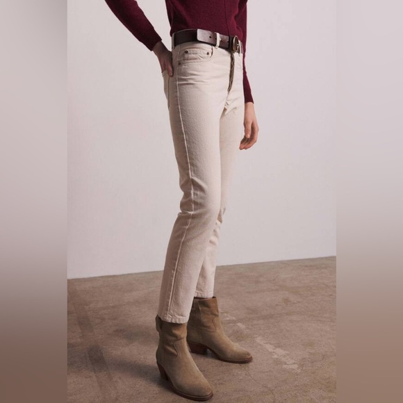 ba&sh Ruth Off White Straight Leg Jeans - Women’s 6 - Picture 2 of 14